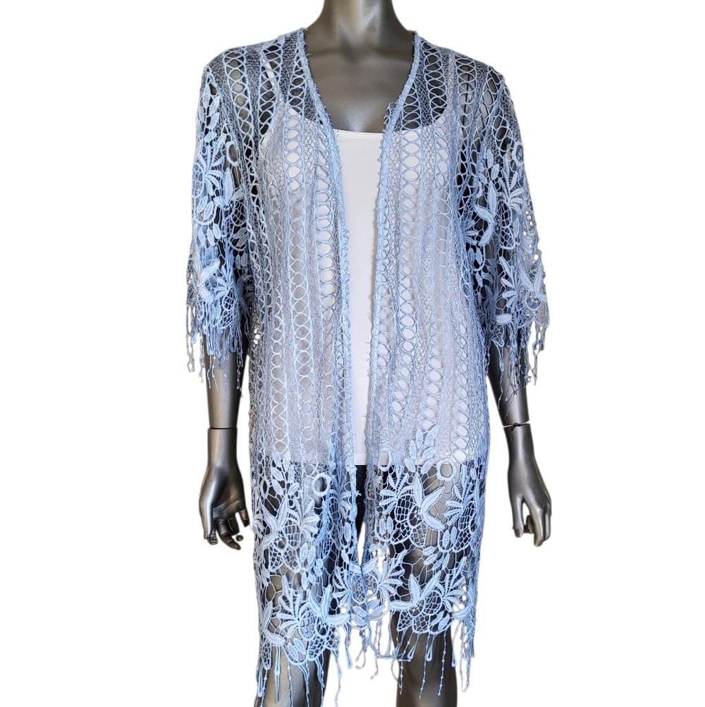 268. NWT Spiaggia Dolce Elegant Blue Tunic/Cardigan - XL